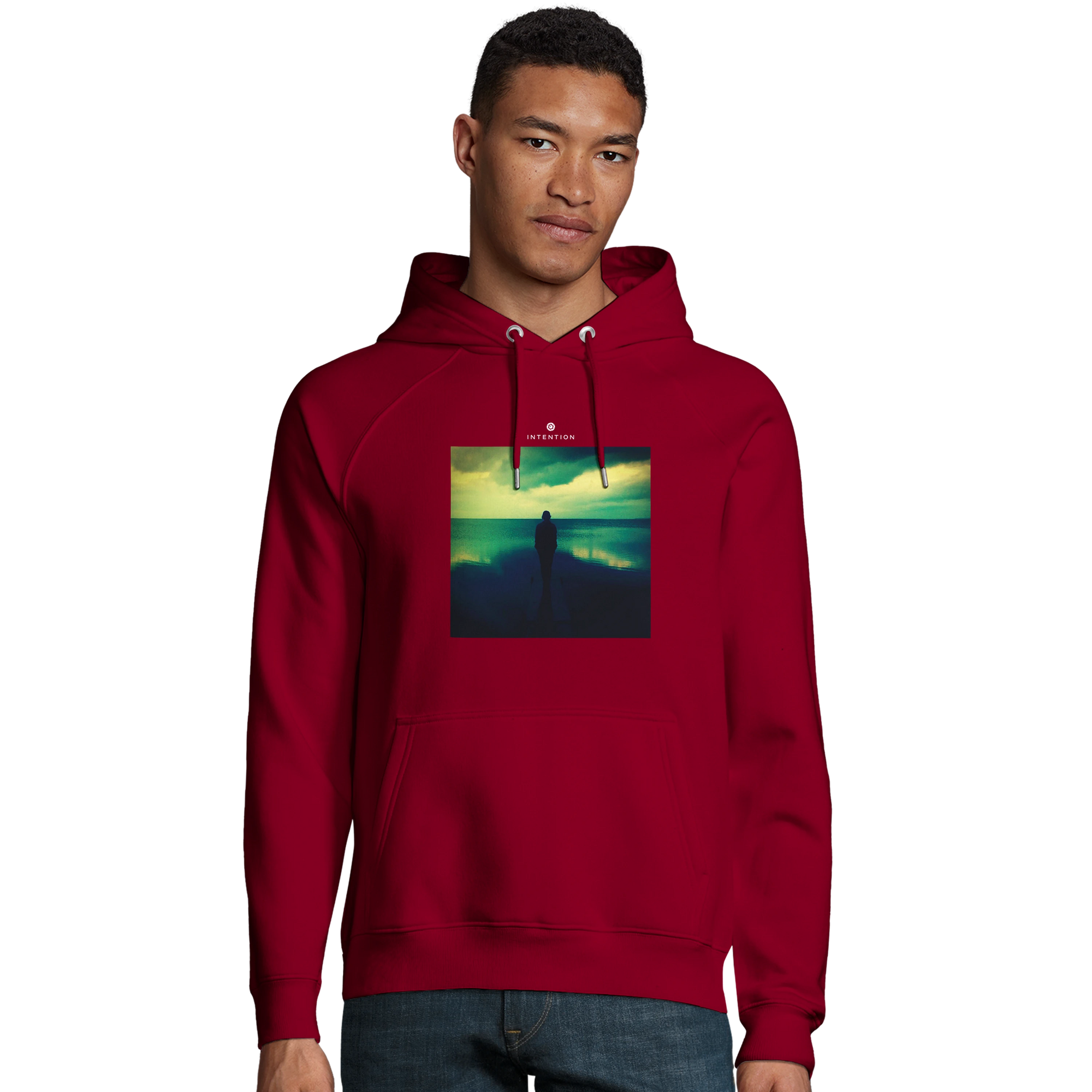 Calm - "Emerald Storms" Hoodie Burgundy 3