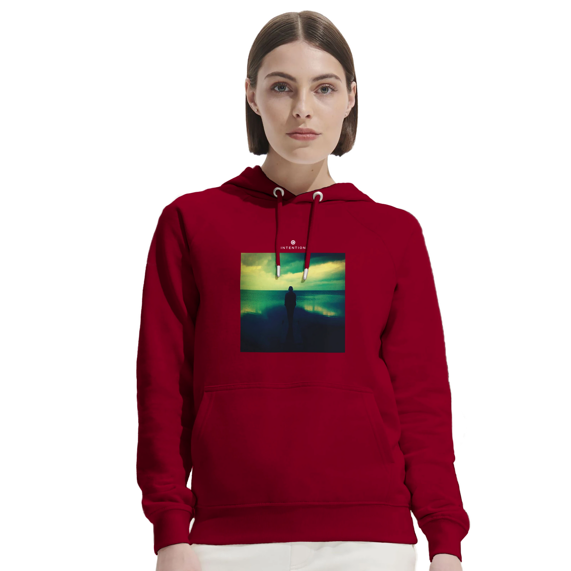 Calm - "Emerald Storms" Hoodie Burgundy 5