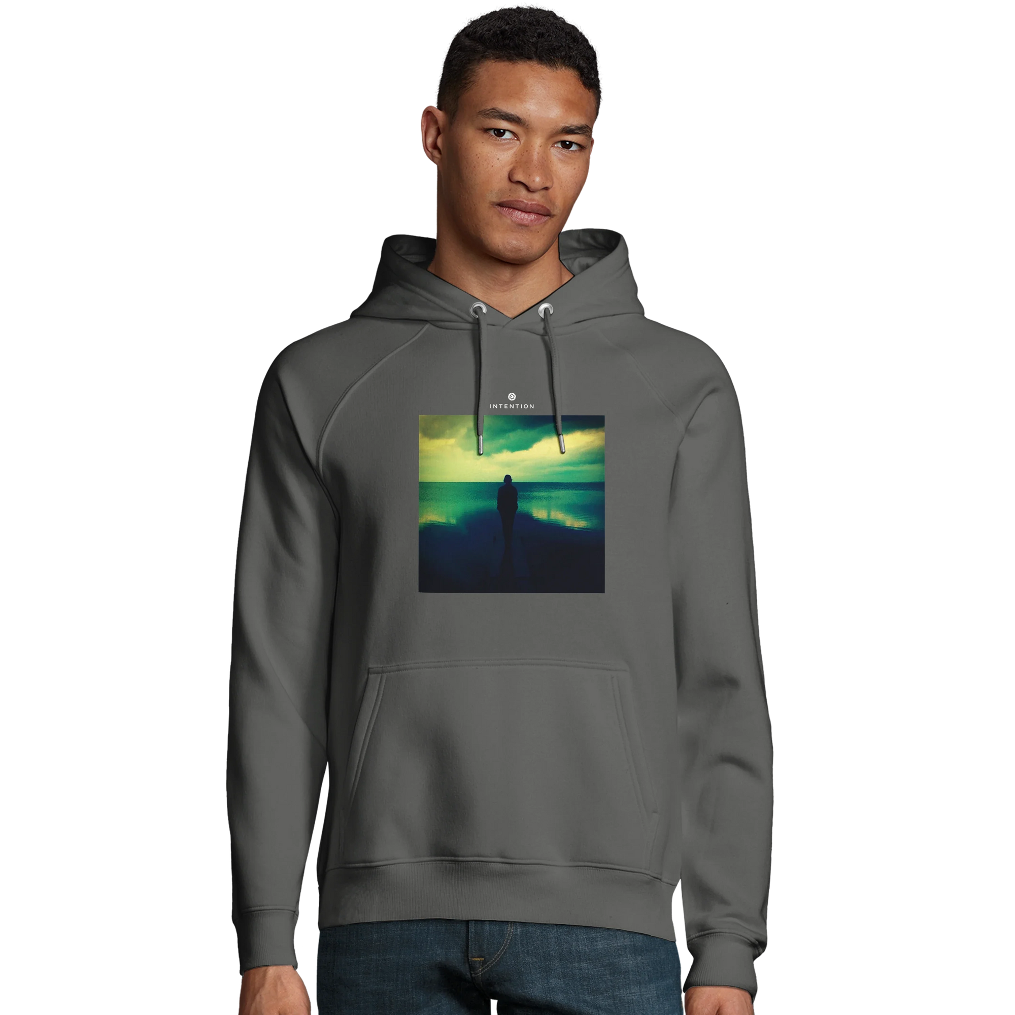Calm - "Emerald Storms" Hoodie charcoal melange 3