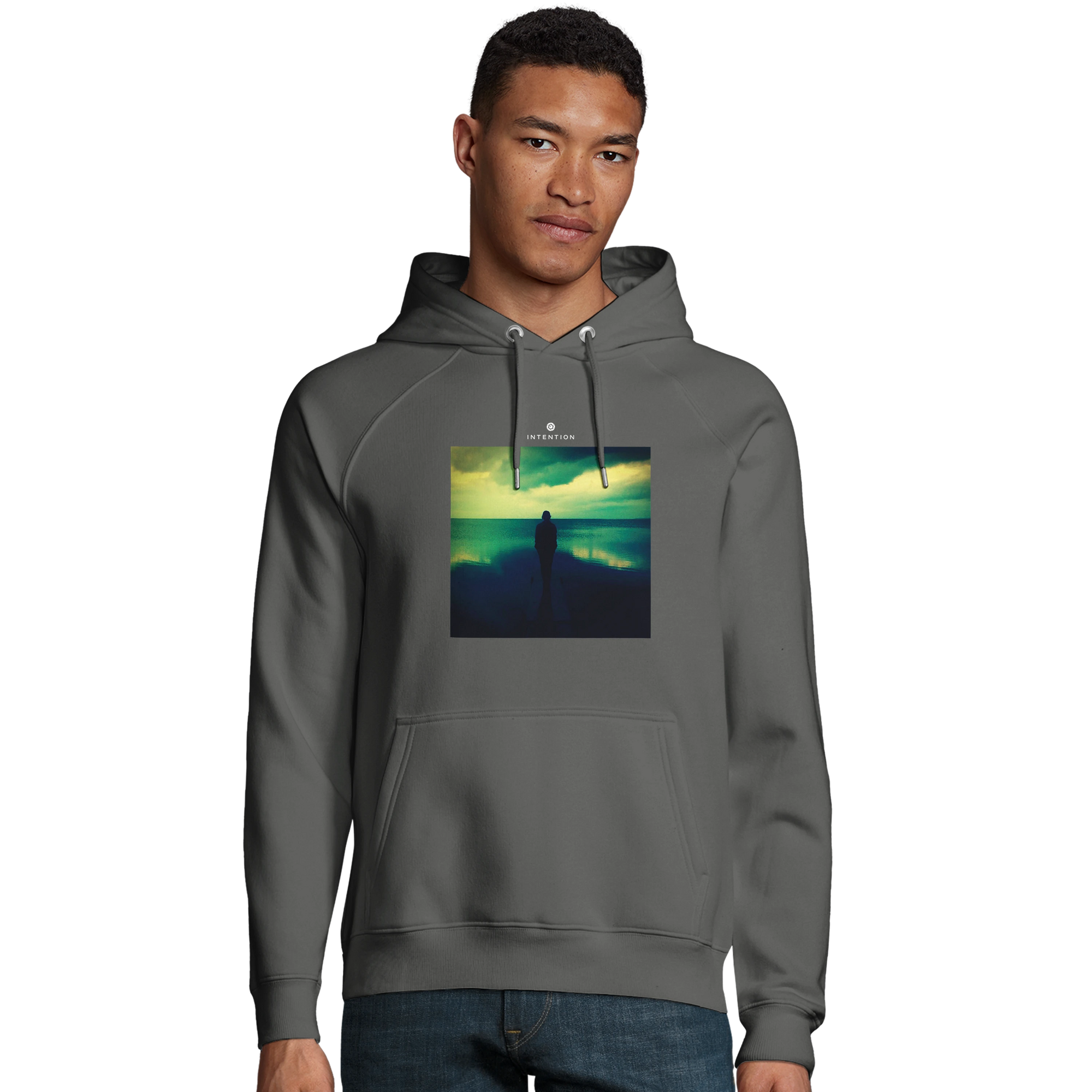 Calm - "Emerald Storms" Hoodie charcoal melange 3