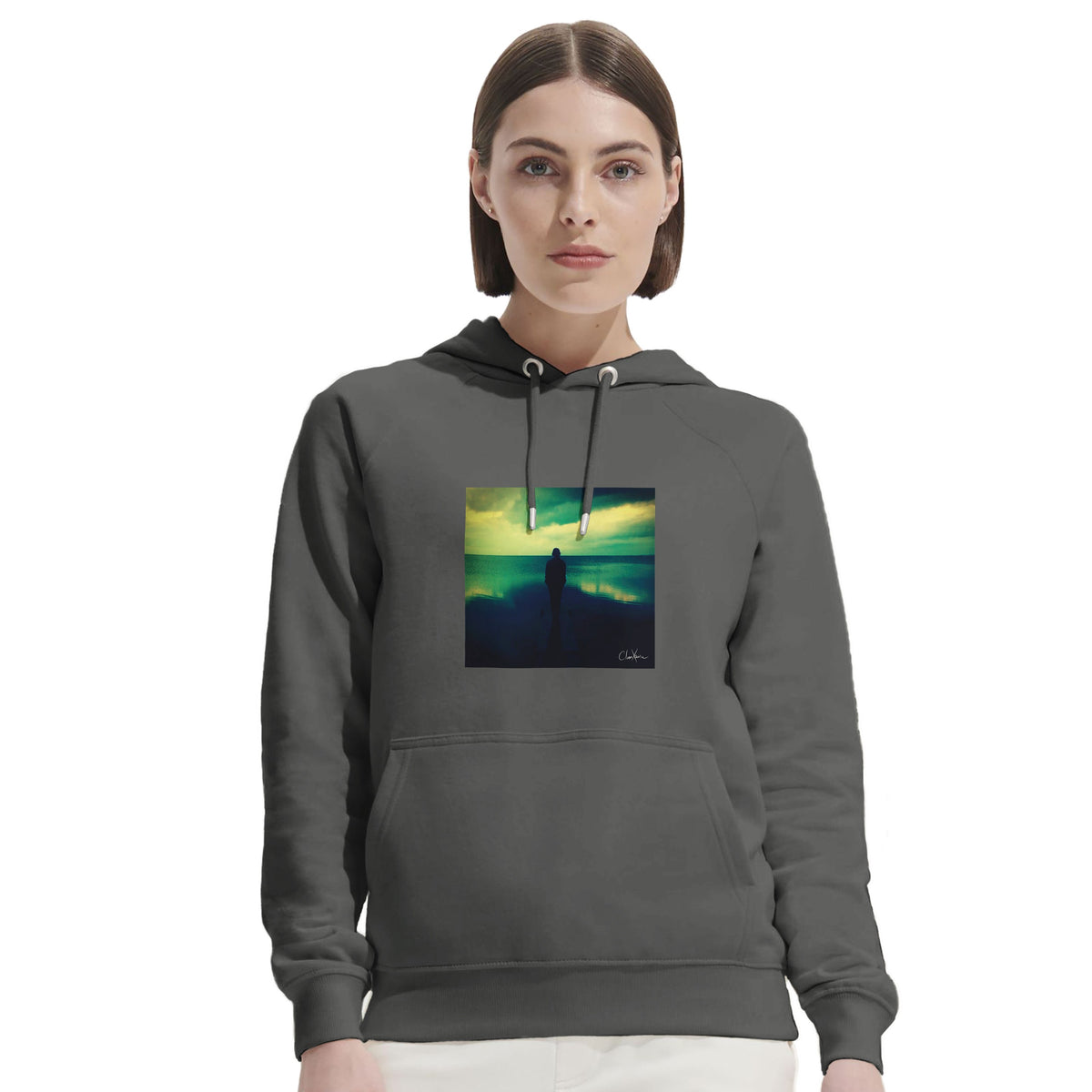 Calm - "Emerald Storms" Hoodie charcoal melange 5