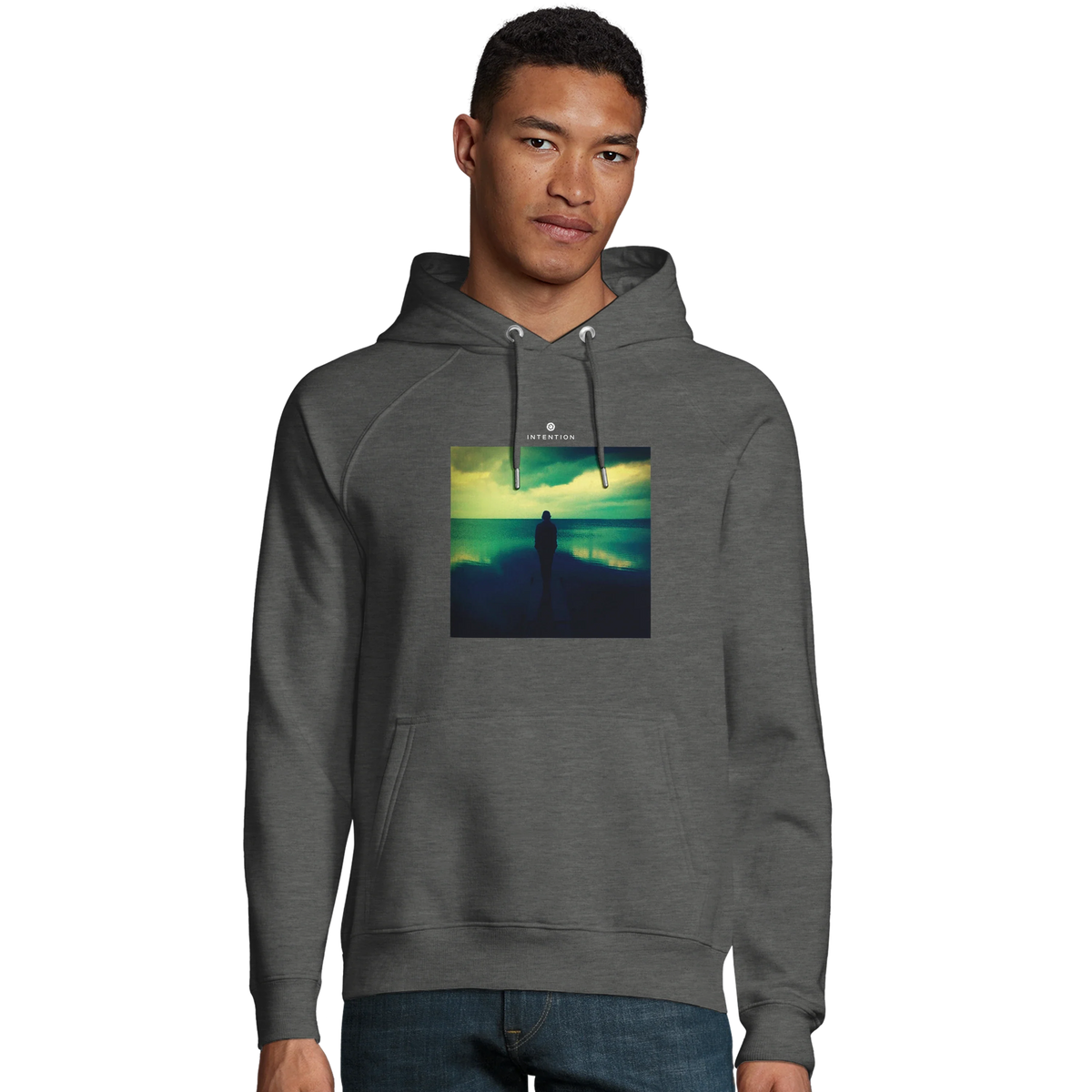 Calm - "Emerald Storms" Hoodie Grey Melange 3