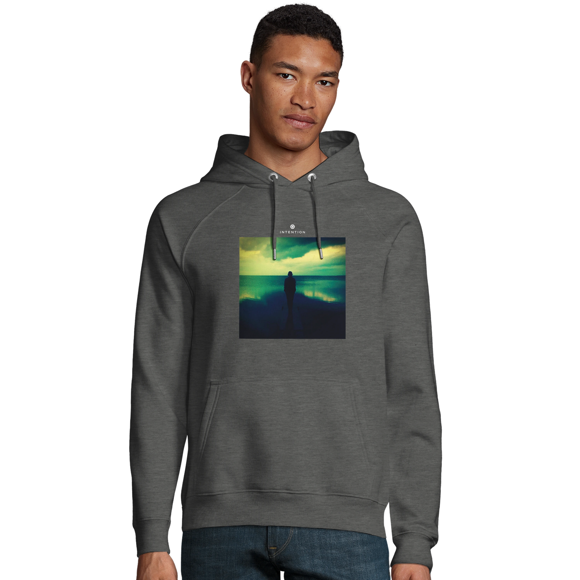 Calm - "Emerald Storms" Hoodie Grey Melange 3