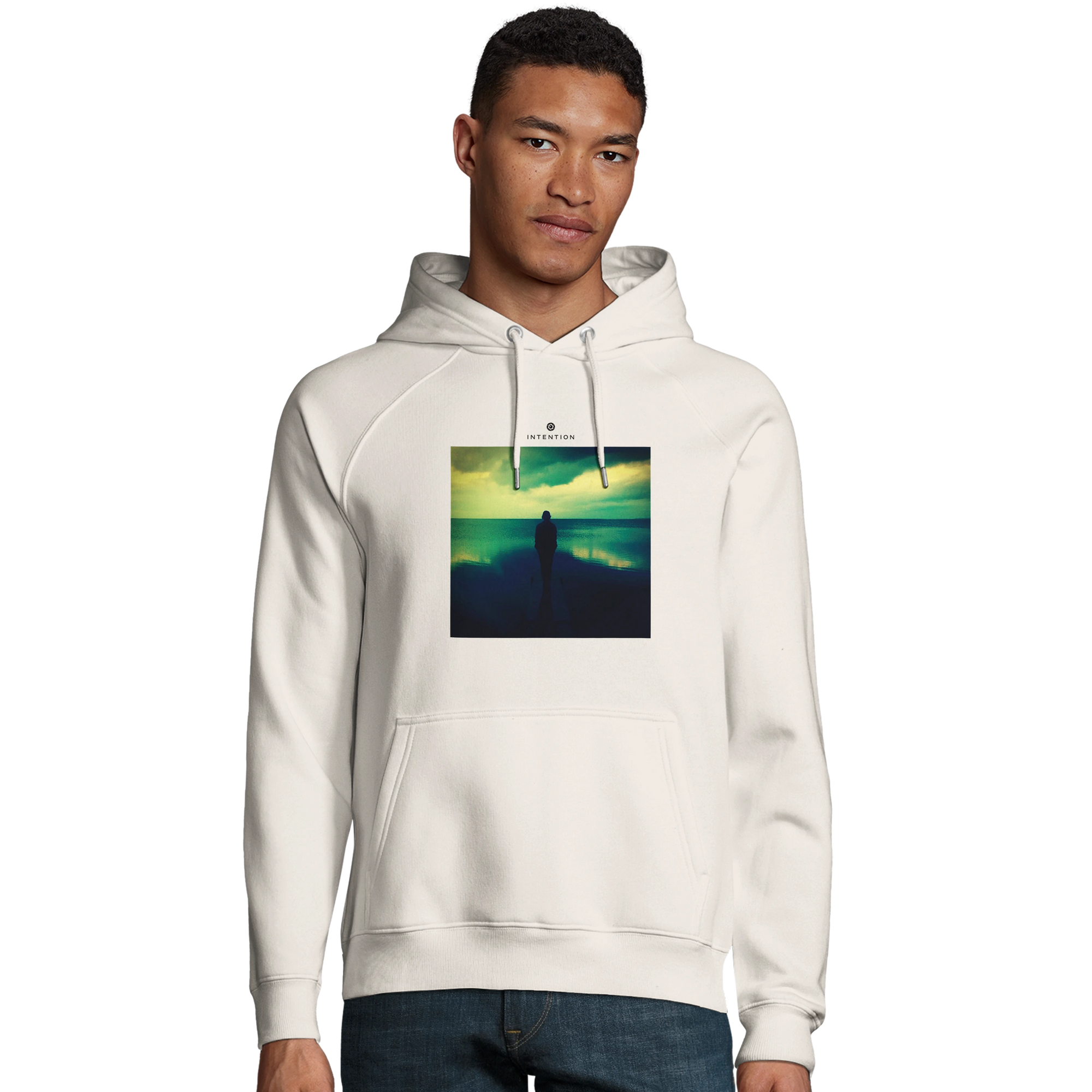 Calm - "Emerald Storms" Hoodie Off White 3