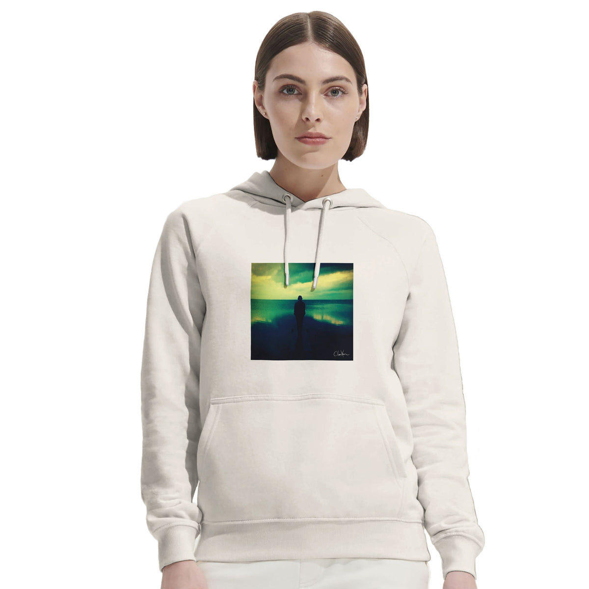 Calm - "Emerald Storms" Hoodie Off White 5