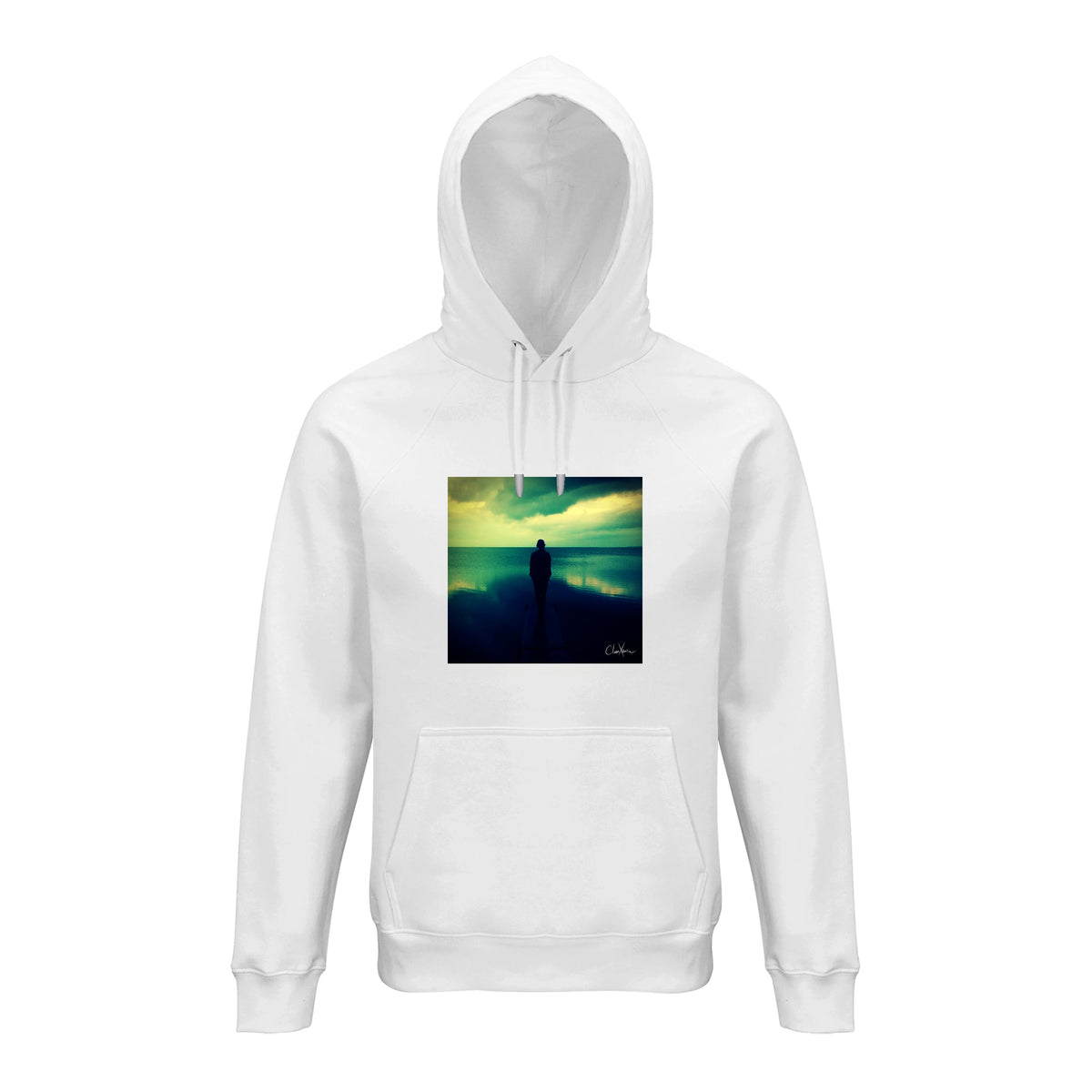 Calm - "Emerald Storms" Hoodie White 1