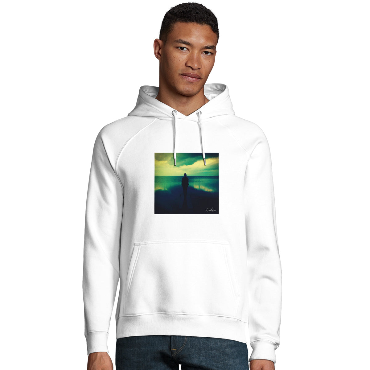 Calm - "Emerald Storms" Hoodie White 3