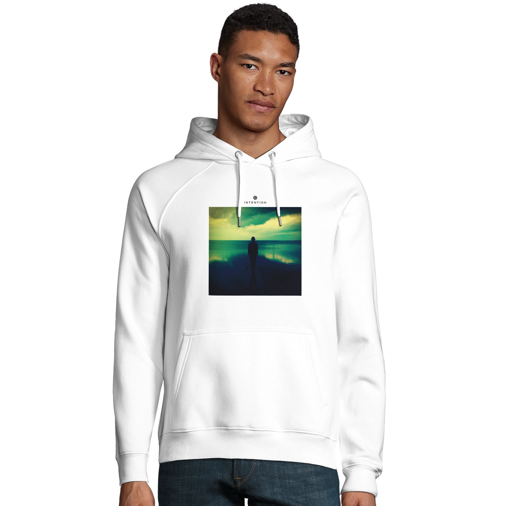 Calm - "Emerald Storms" Hoodie White 3