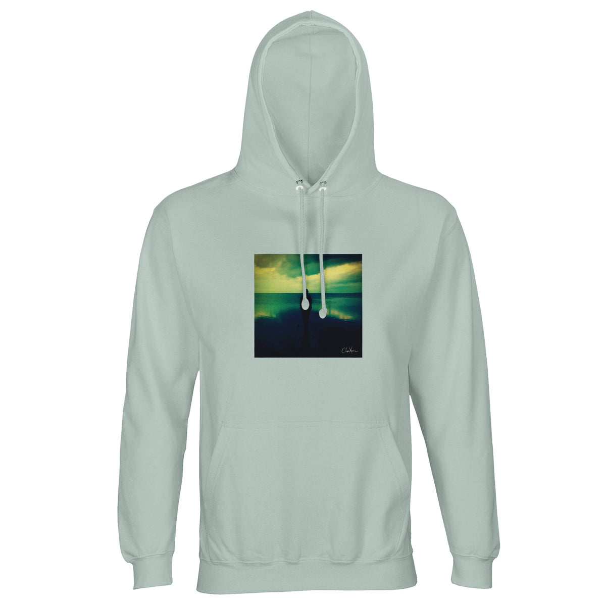 Calm - "Emerald Storms" Hoodie creamy green 1