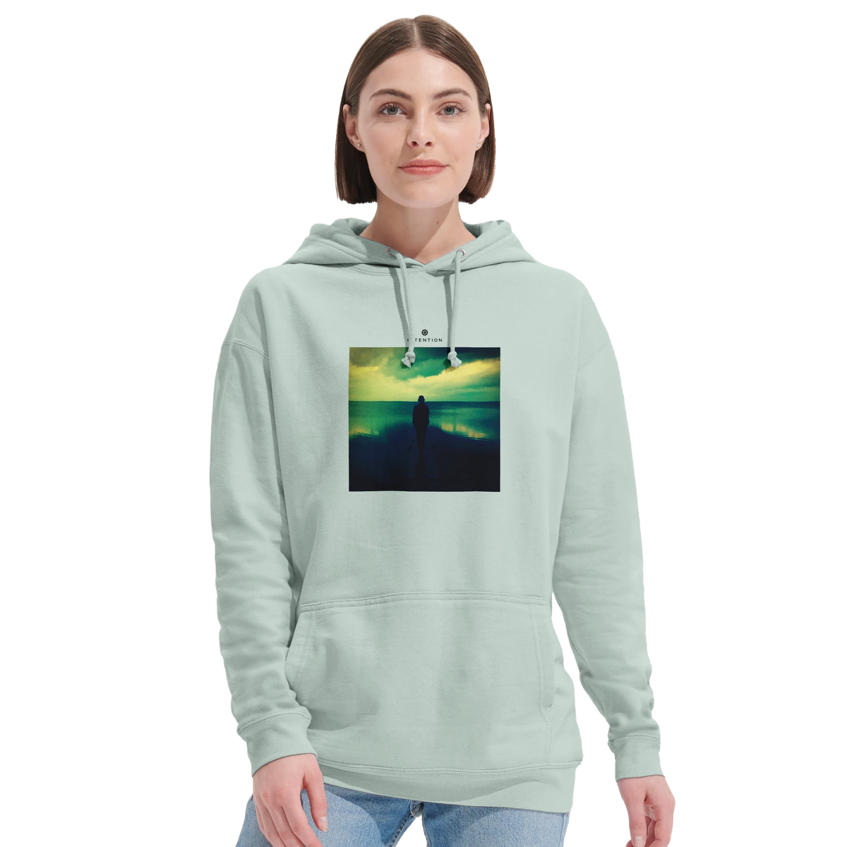 Calm - "Emerald Storms" Hoodie creamy green 5
