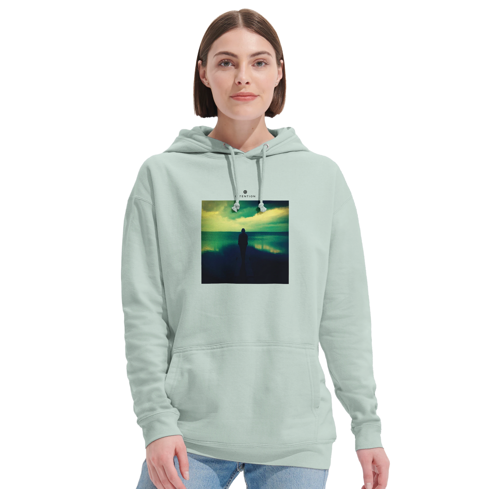 Calm - "Emerald Storms" Hoodie creamy green 5