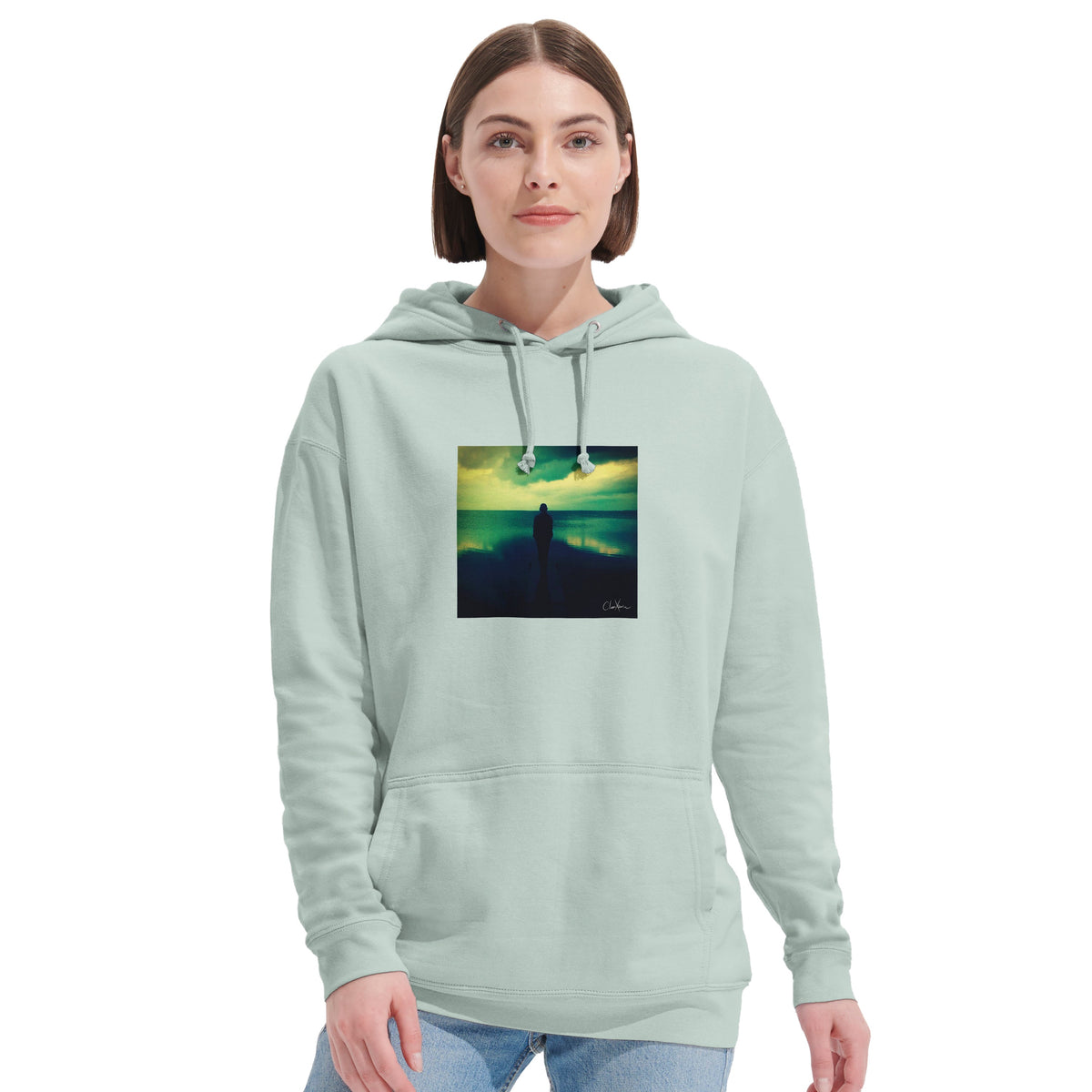 Calm - "Emerald Storms" Hoodie creamy green 6