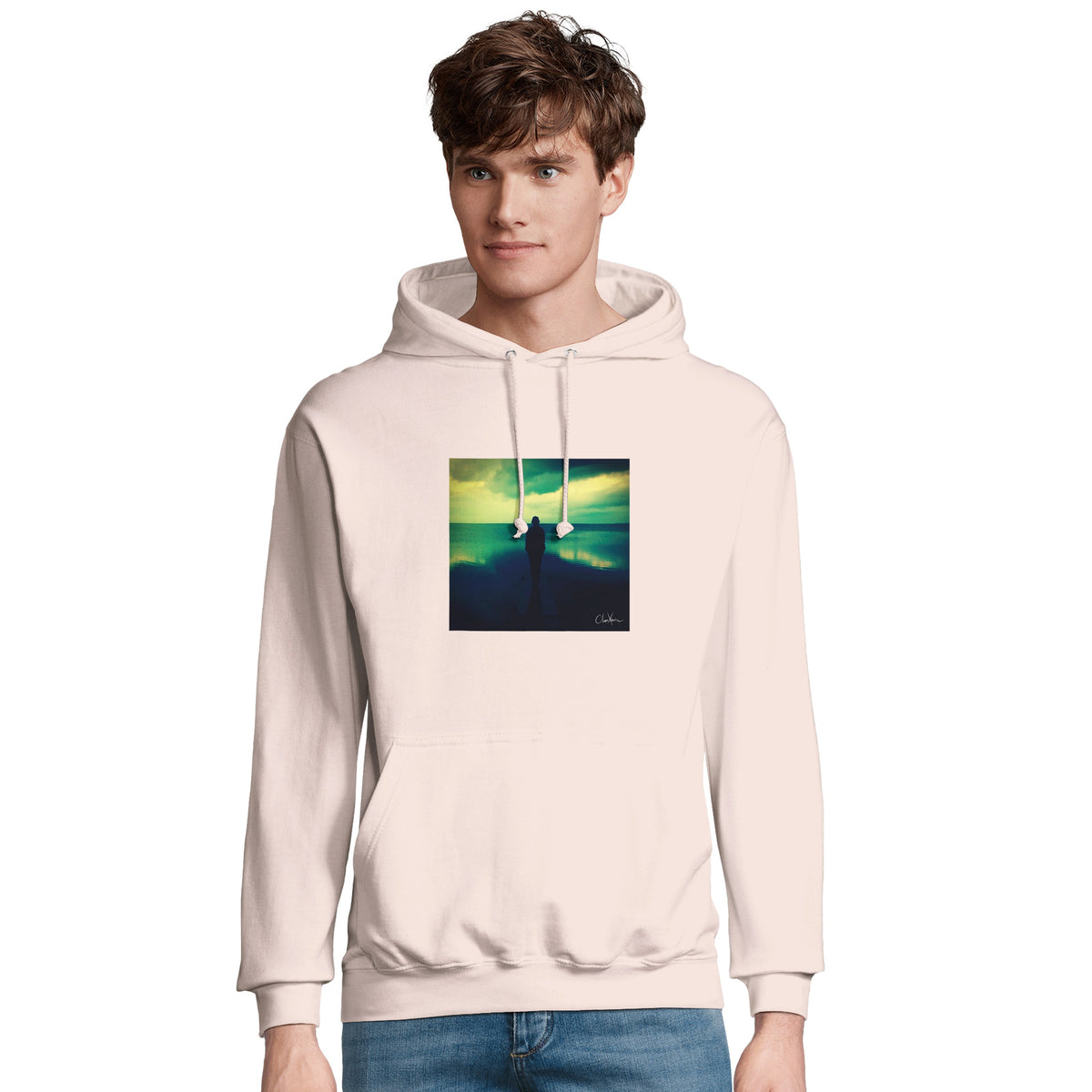 Calm - "Emerald Storms" Hoodie creamy pink 4
