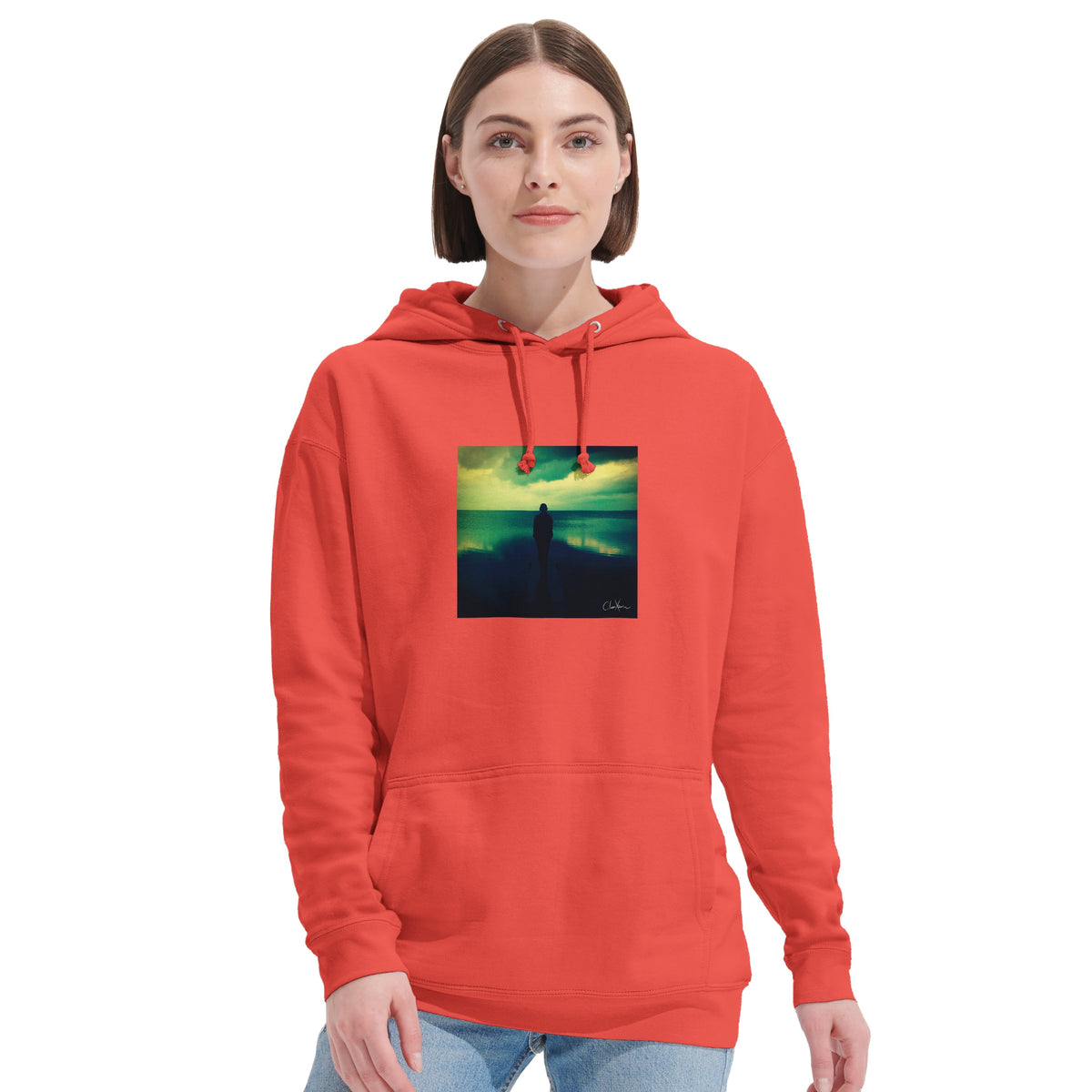 Calm - "Emerald Storms" Hoodie pop orange 6