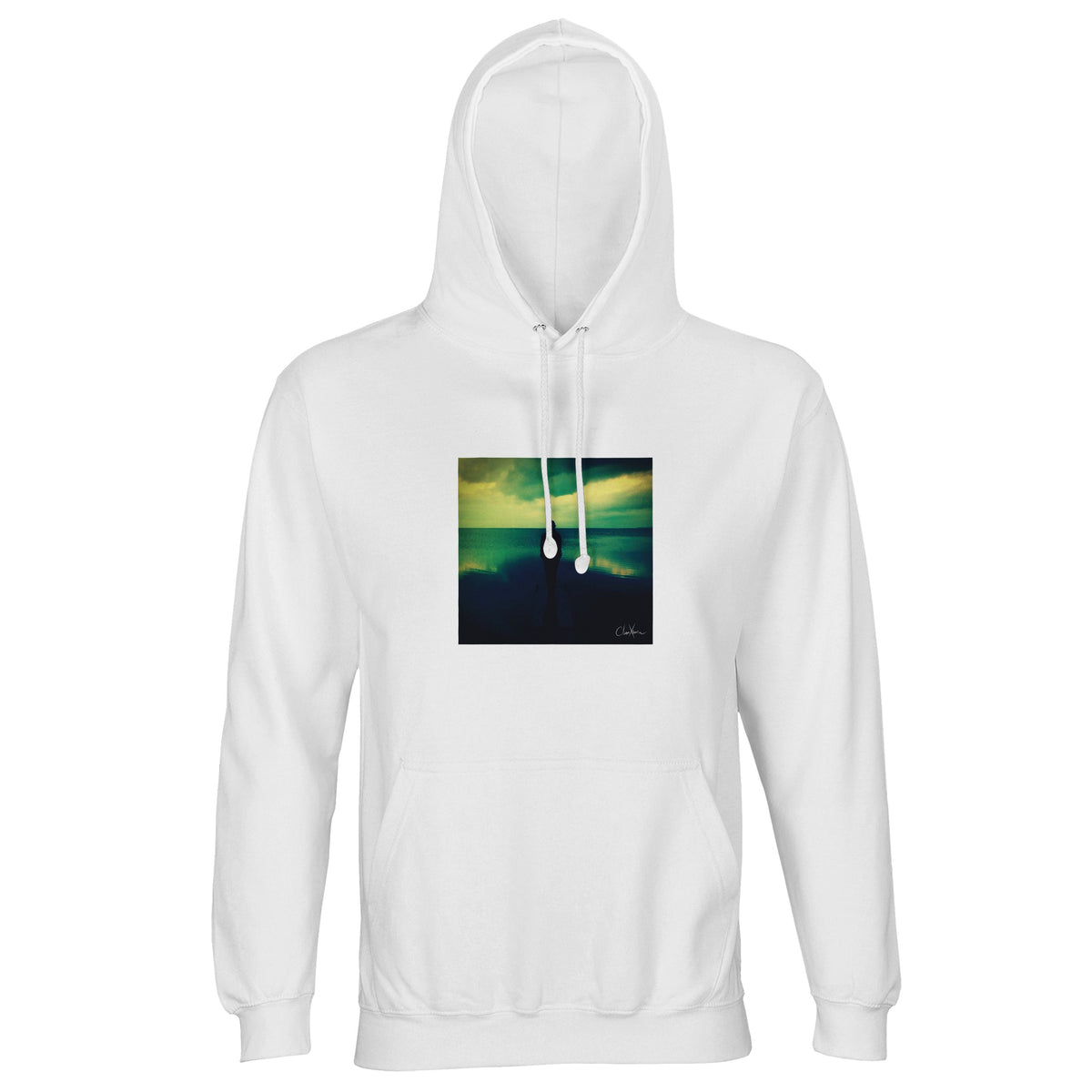 Calm - "Emerald Storms" Hoodie White 1