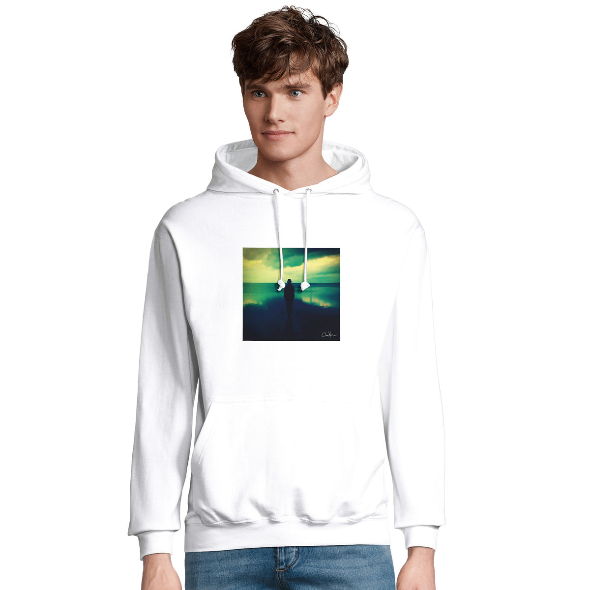 Calm - "Emerald Storms" Hoodie White 4