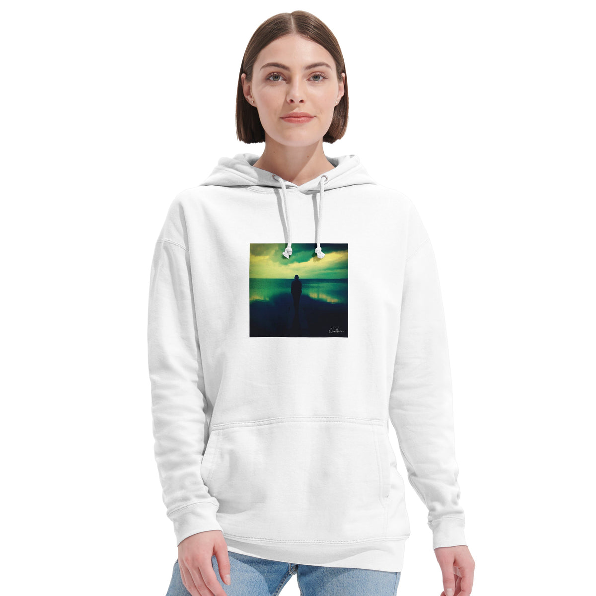Calm - "Emerald Storms" Hoodie White 6