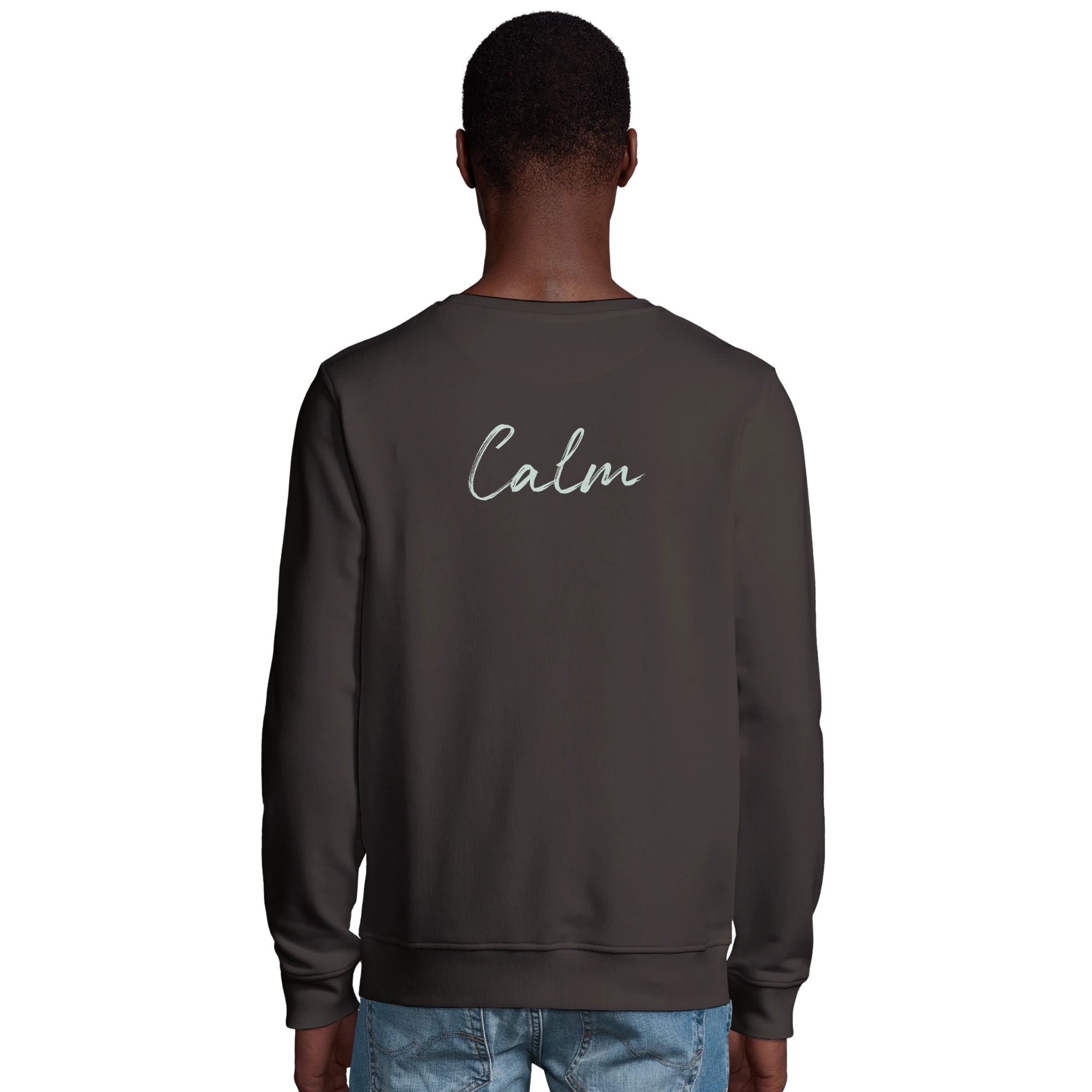 Calm - "Emerald Storms" Sweatshirt deep charcoal grey XS 31