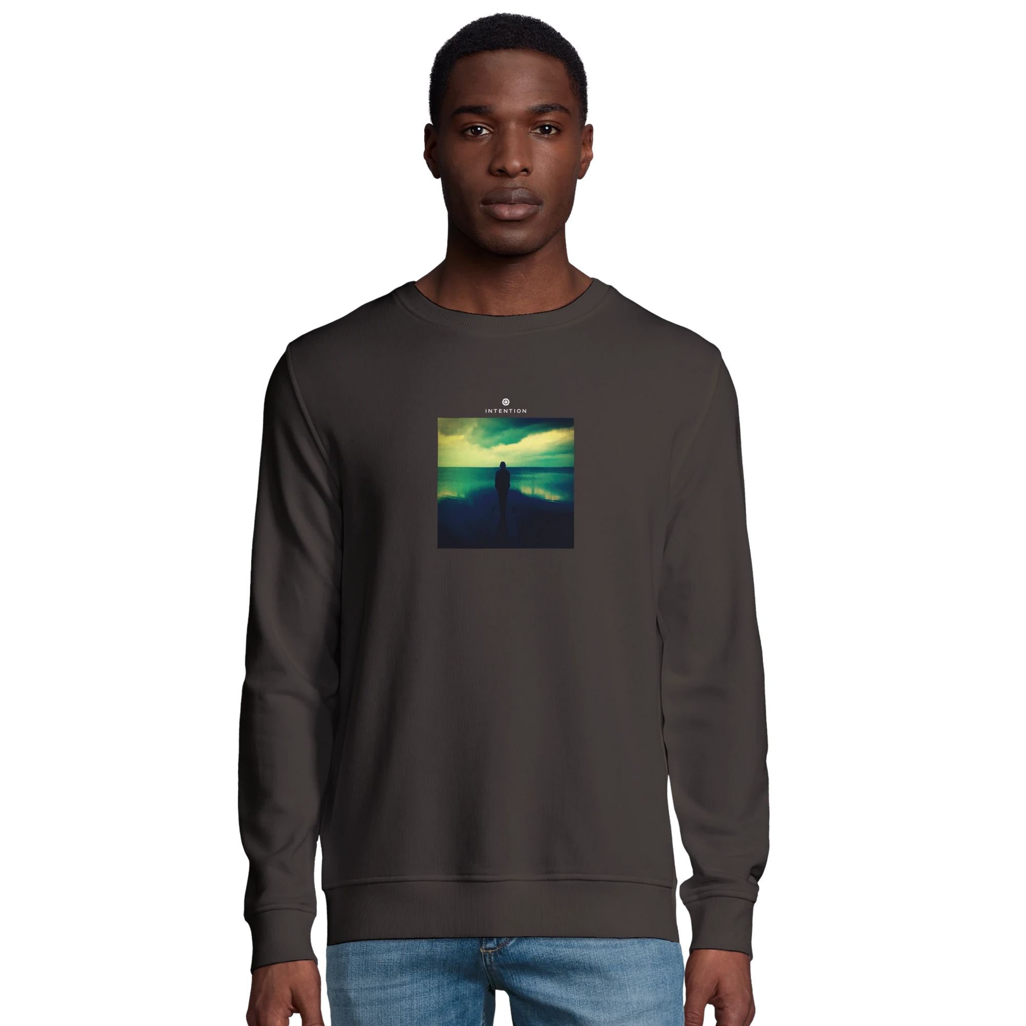 Calm - "Emerald Storms" Sweatshirt deep charcoal grey XS 30