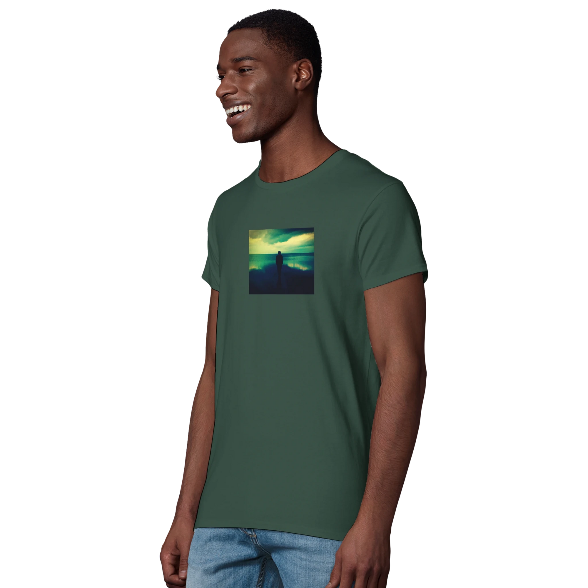 Calm - "Emerald Storms" T-shirt Bottle Green XS 45