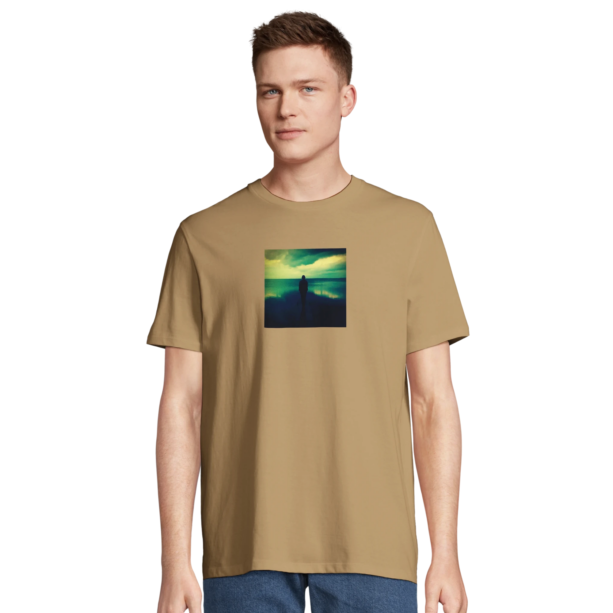 Calm - "Emerald Storms" T-shirt dark beige XS 43