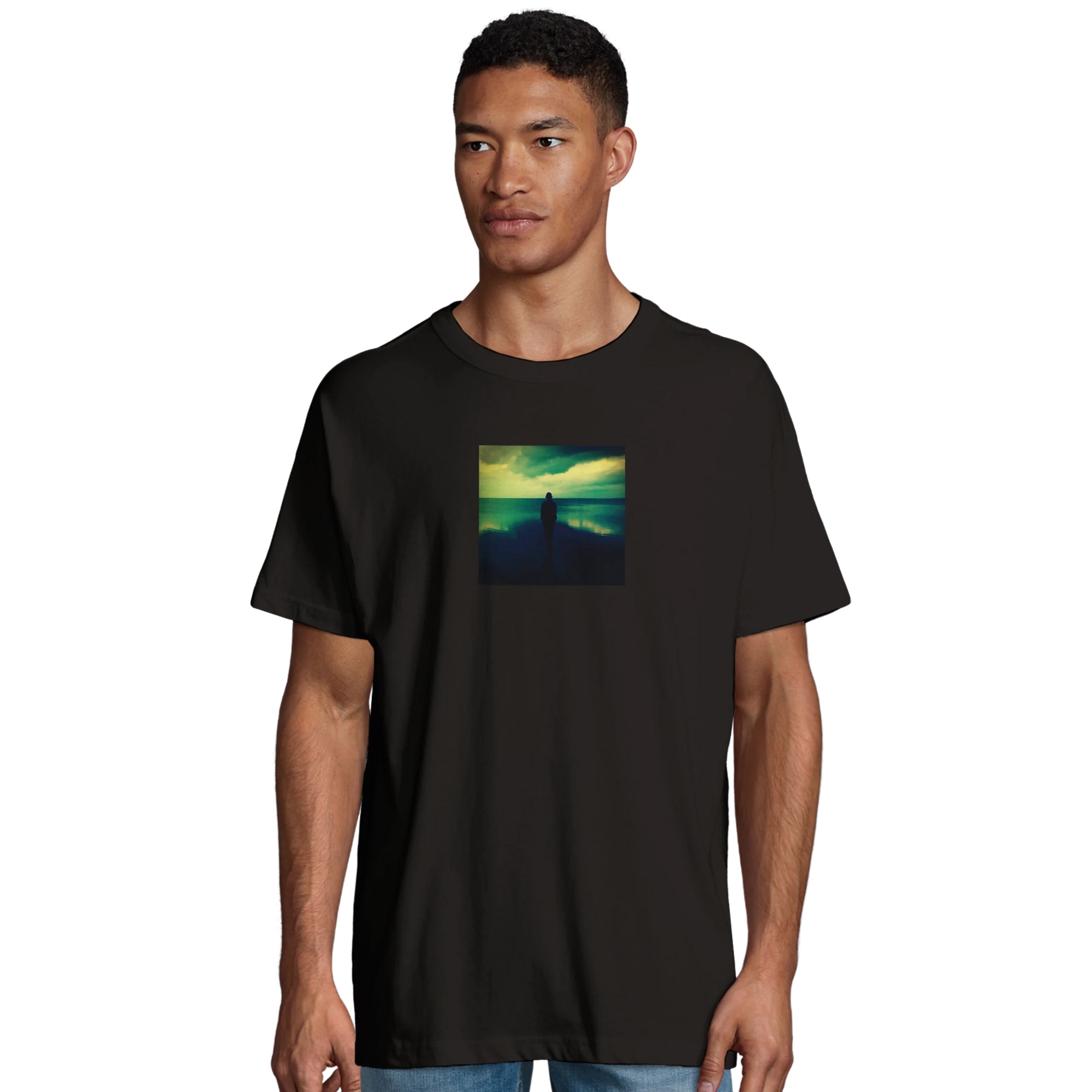 Calm - "Emerald Storms" T-shirt Deep Black S 17