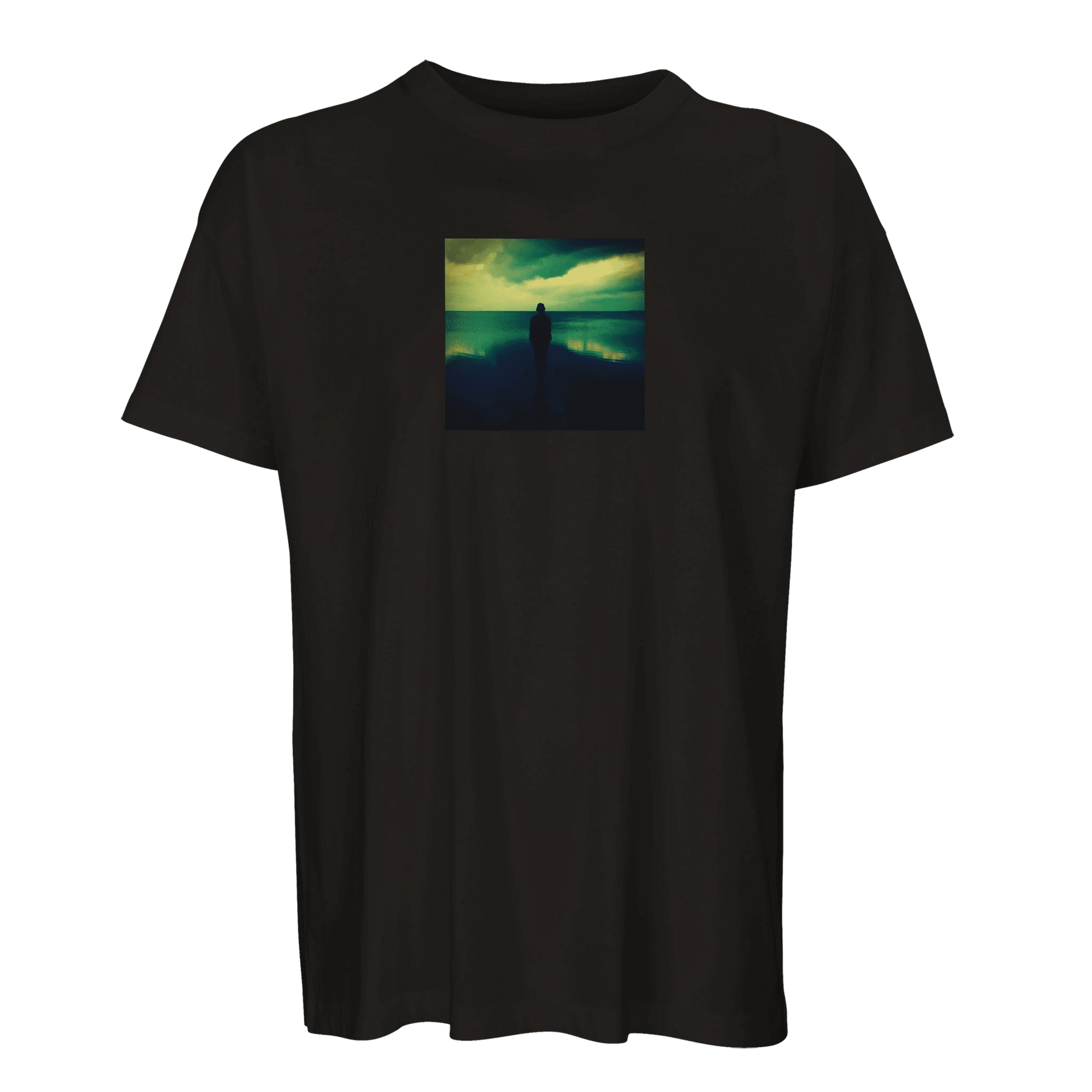 Calm  T-shirt  "Emerald Storms"Deep Black 1