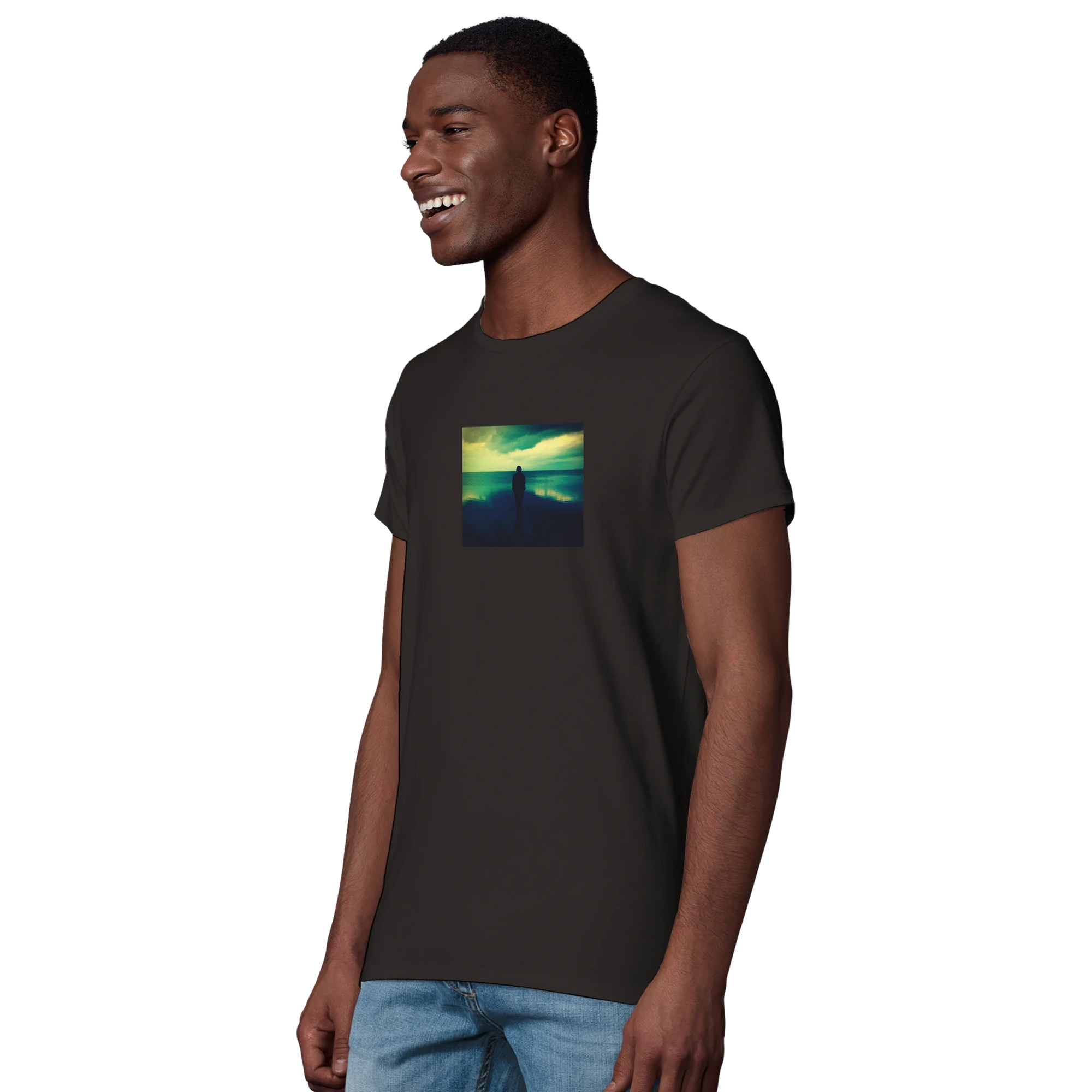 Calm - "Emerald Storms" T-shirt Deep Black XS 9