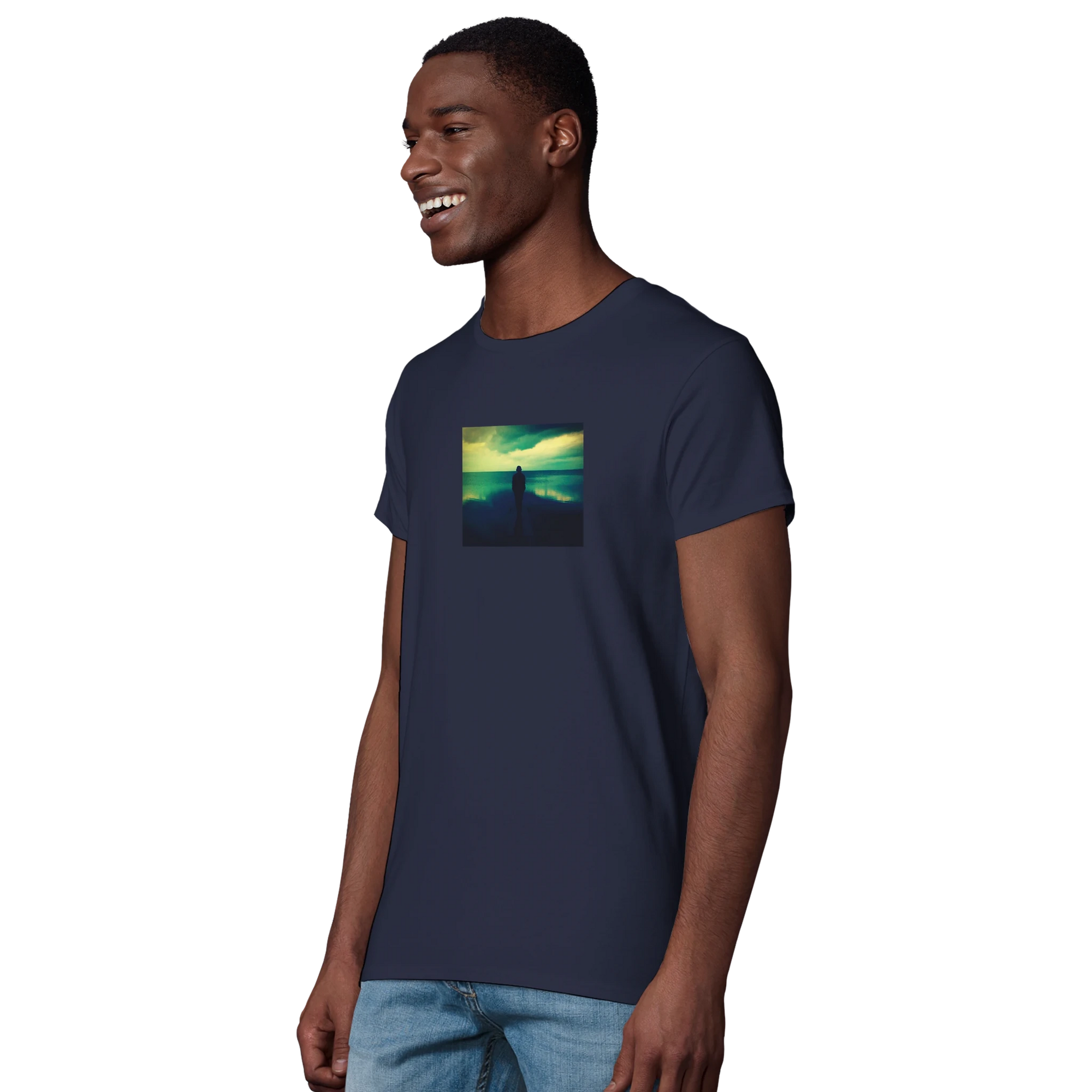 Calm - "Emerald Storms" T-shirt French Navy XS 57