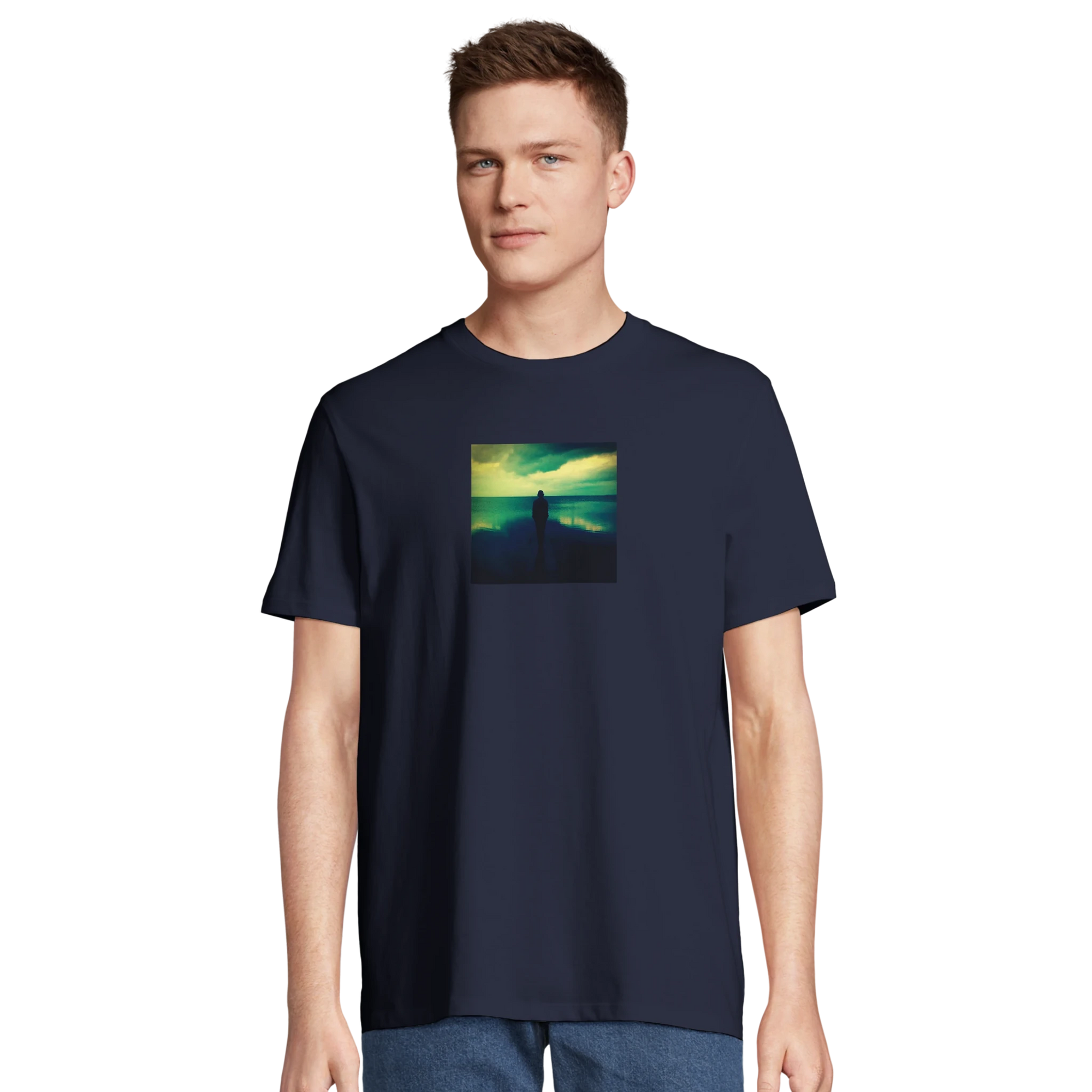 Calm - "Emerald Storms" T-shirt French Navy XS 37