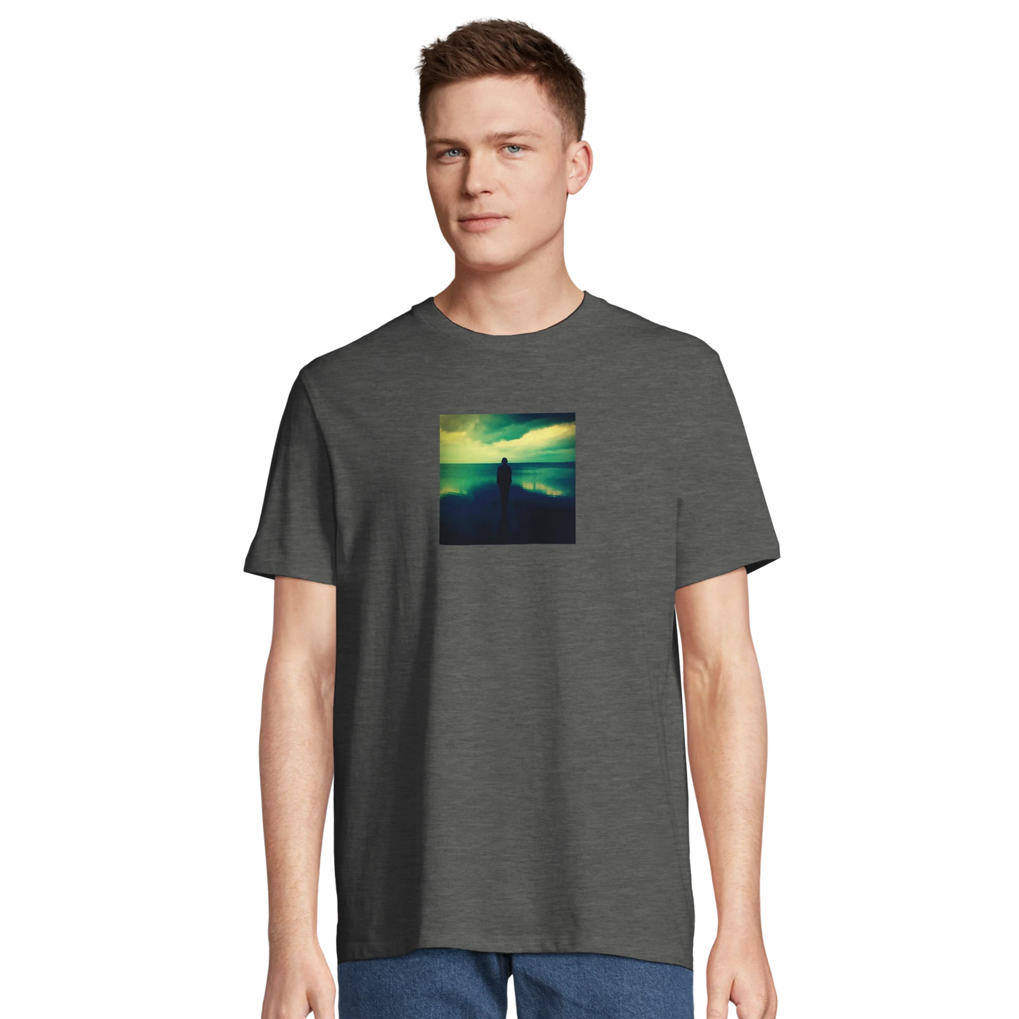 Calm - "Emerald Storms" T-shirt Grey Melange XS 55