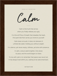 Calm Word of Intention Framed print 13x18 cm / 5x7″ Dark wood frame Linen paper