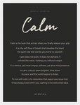 Calm Word of Intention Framed print 30x40 cm / 12x16″ White frame Carbon paper