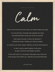 Calm Word of Intention Framed print 30x40 cm / 12x16″ Wood frame Carbon paper