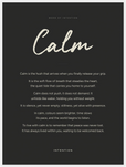 Calm Word of Intention Framed print 60x80 cm / 24x32″ White frame Carbon paper