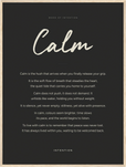 Calm Word of Intention Framed print 60x80 cm / 24x32″ Wood frame Carbon paper