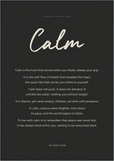 Calm Word of Intention Framed print 70x100 cm / 28x40″ Black frame Carbon paper