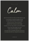 Calm Word of Intention Framed print 70x100 cm / 28x40″ White frame Carbon paper