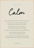 Calm Word of Intention Framed print 70x100 cm / 28x40″ Wood frame Linen paper