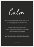 Calm Word of Intention Framed print A2 (42 x 59.4  cm) White frame Carbon paper