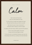 Calm Word of Intention Framed print A3 (29.7 x 42  cm) Dark wood frame Linen paper