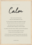 Calm Word of Intention Framed print A3 (29.7 x 42  cm) Wood frame Linen paper