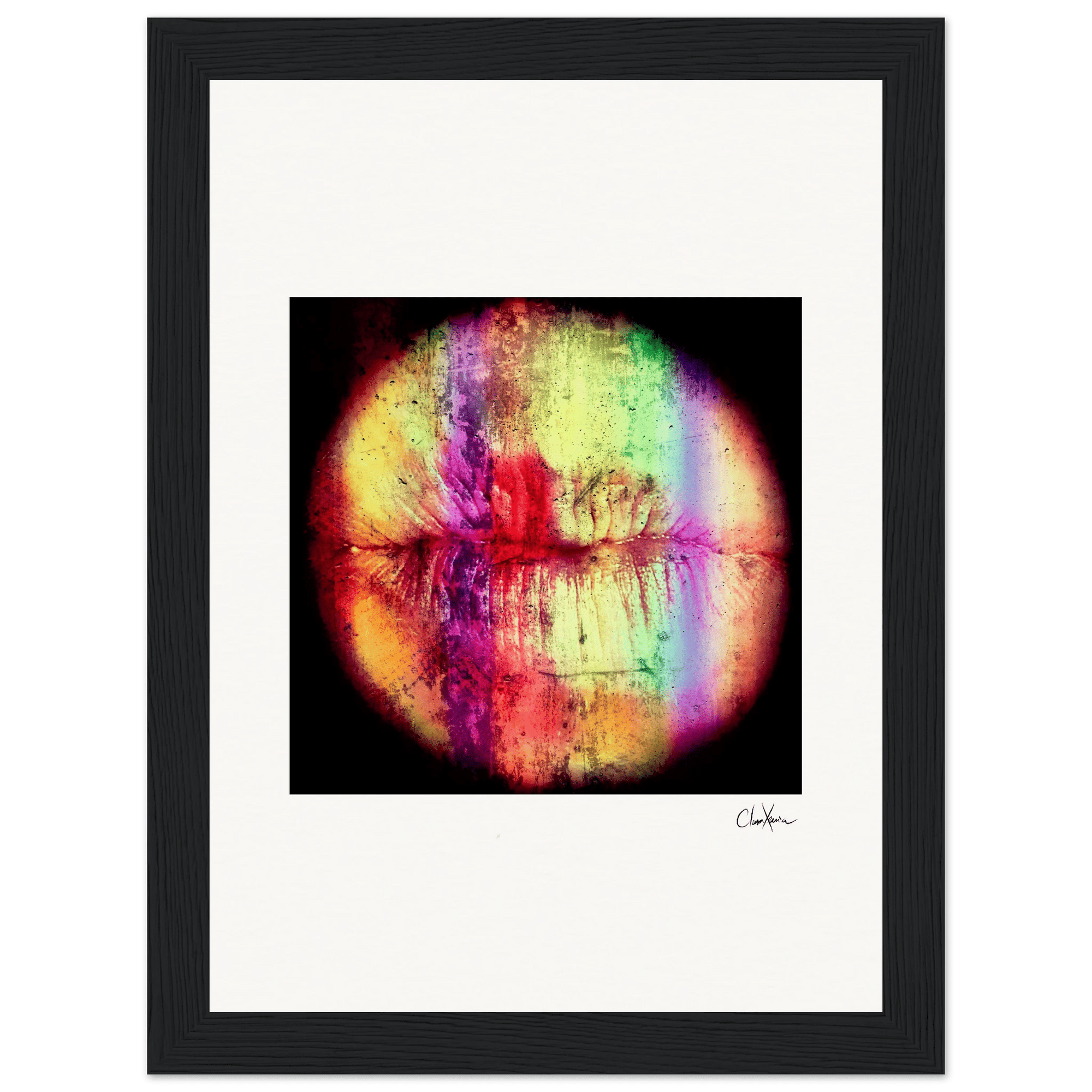 Chromatic Kiss Framed print 13x18 cm / 5x7″ Black frame 62