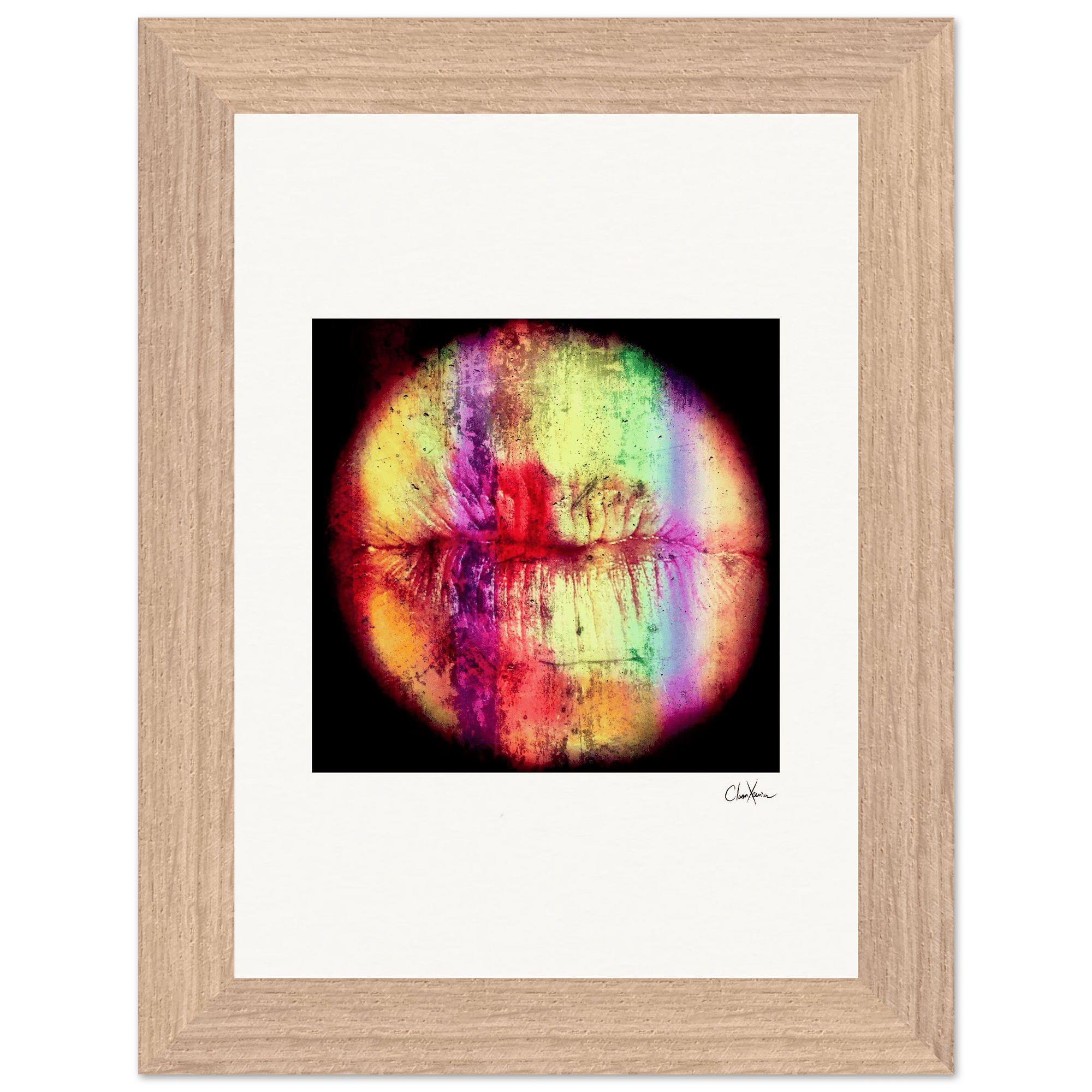 Chromatic Kiss Framed print 13x18 cm / 5x7″ Wood frame 20