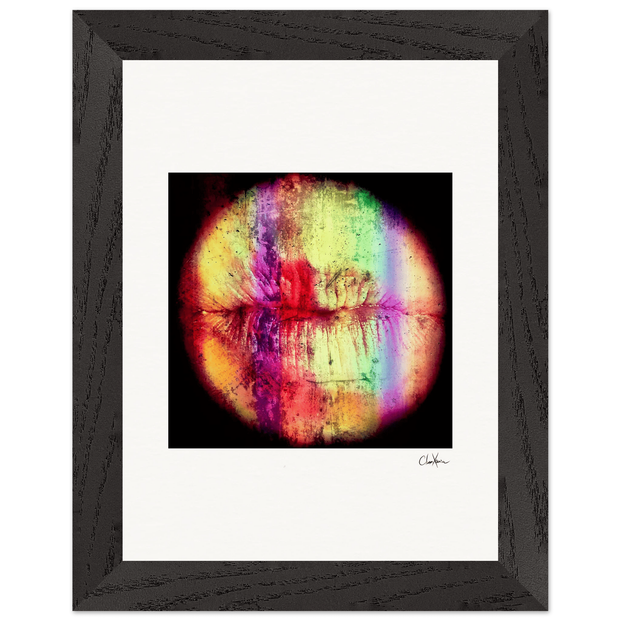 Chromatic Kiss Framed print 15x20 cm / 6x8″ Black frame 45