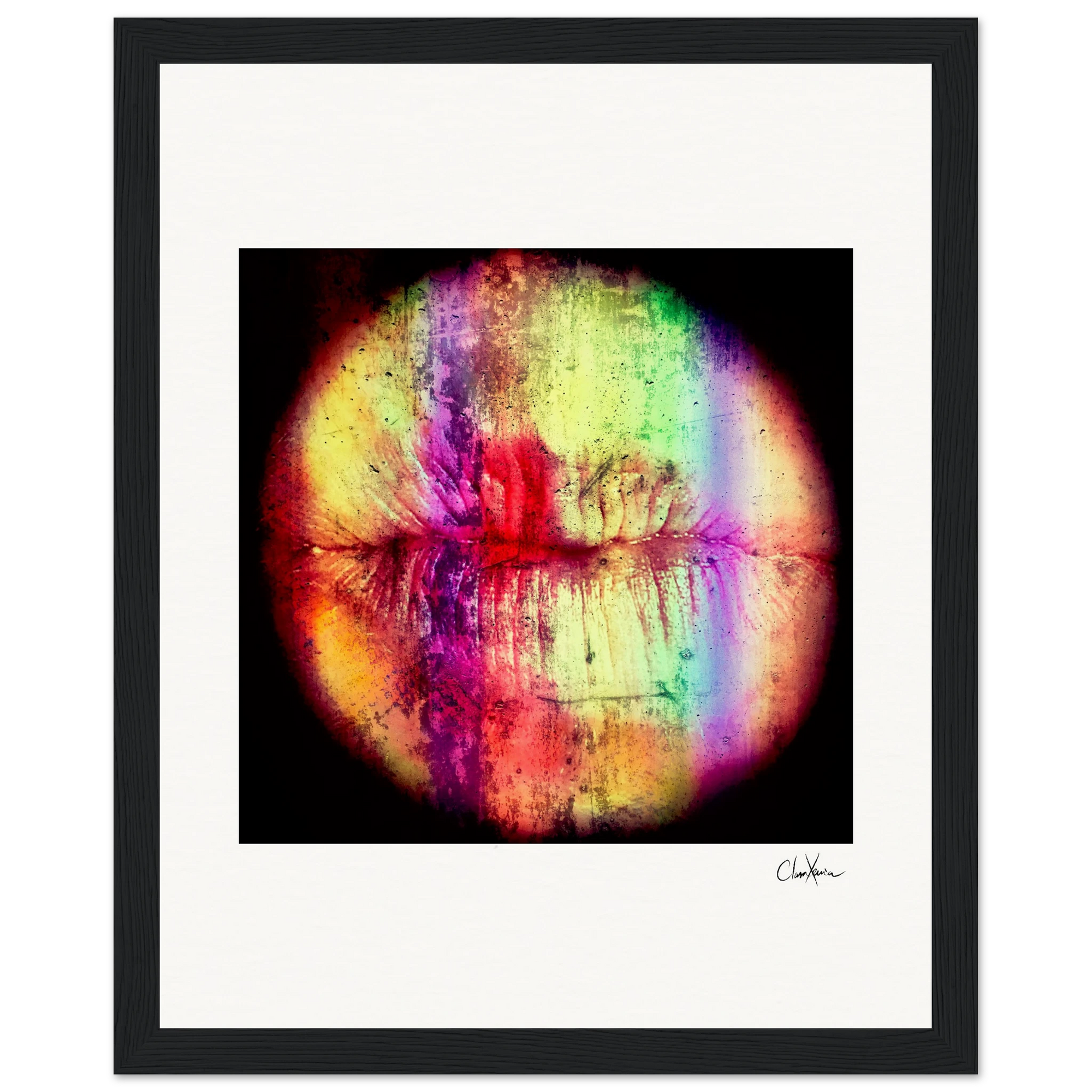 Chromatic Kiss Framed print 20x25 cm / 8x10″ Black frame 59