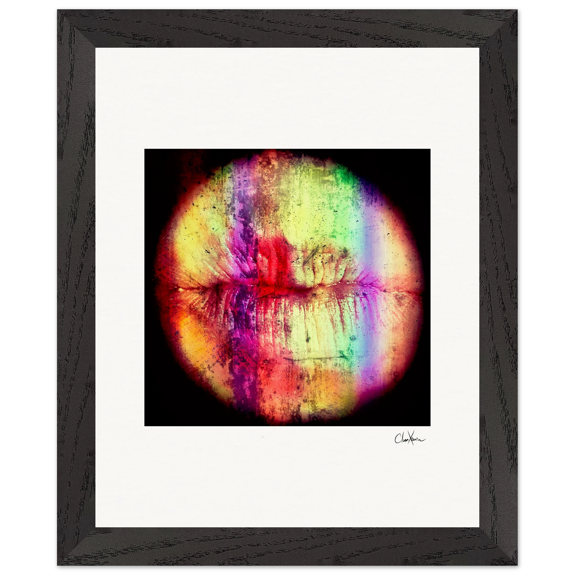 Chromatic Kiss Framed print 20x25 cm / 8x10″ Black frame 36