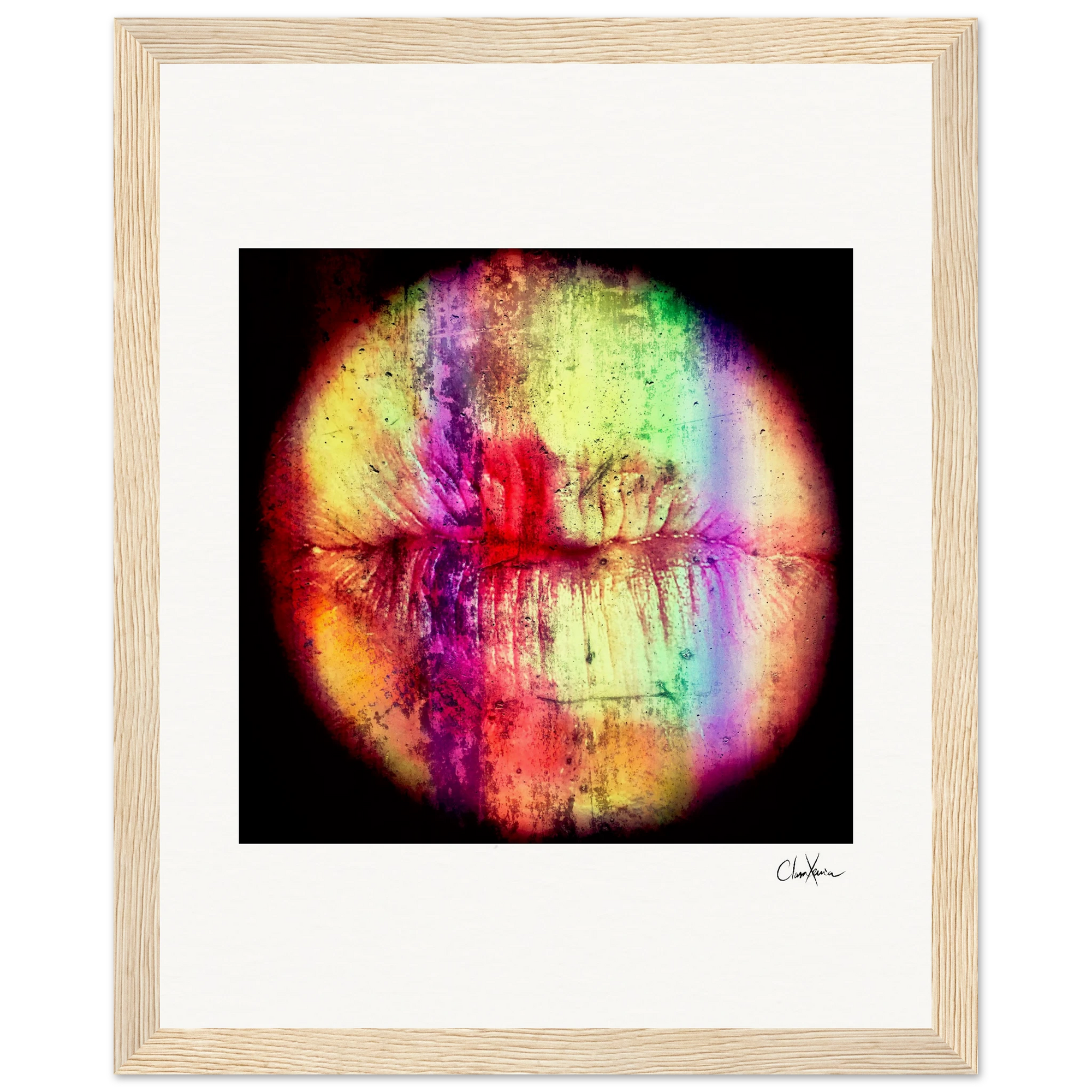Chromatic Kiss Framed print 20x25 cm / 8x10″ Wood frame 34
