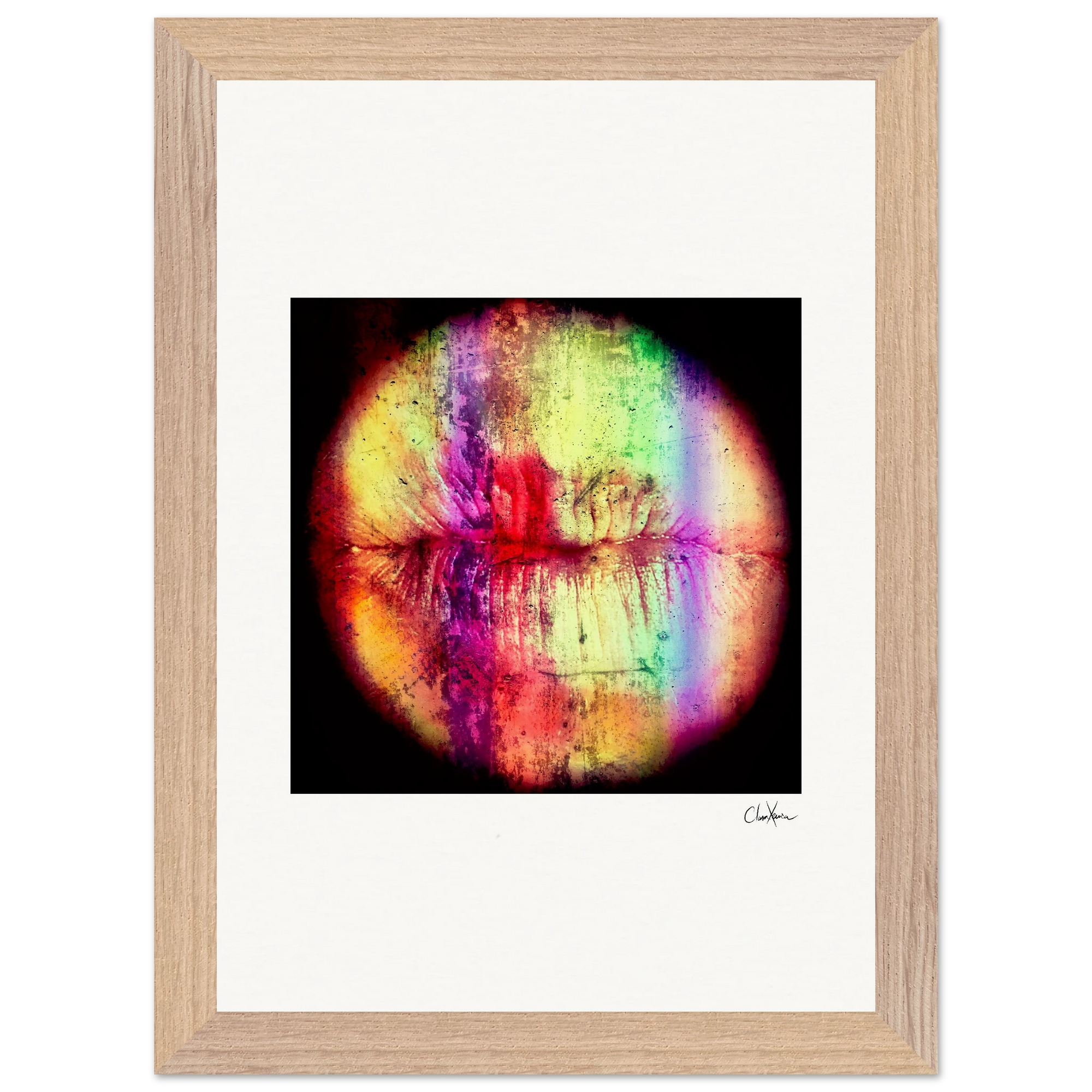 Chromatic Kiss Framed print 21x29.7 cm / 8x12" Wood frame 29