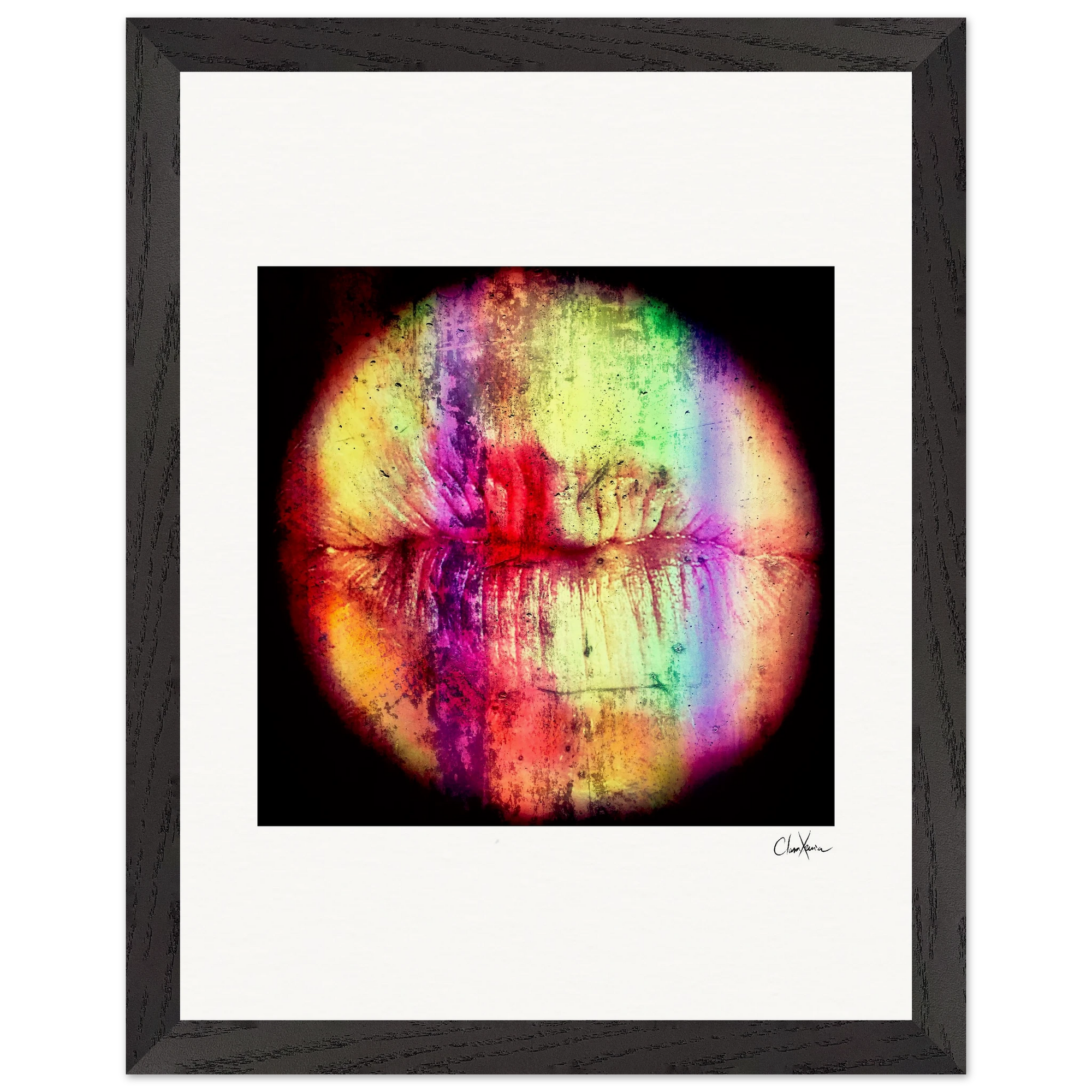 Chromatic Kiss Framed print 27x35 cm / 11x14″ Black frame 47